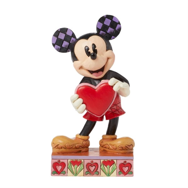 Jim Shore, Disney Traditions, Jim Shore Disneyfigur, A Love Note, Mickey with Heart, Micky Maus mit Herz, Jiim Shore Figurine, 6016329, Micky Maus Figur