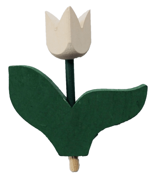 Tulpe Darwin, weiß -Steckfigur für Kerzenring