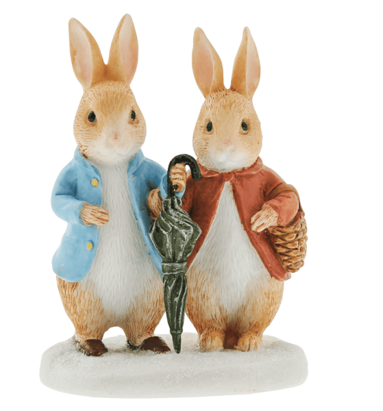 Beatrix Potter, Peter Rabbit, A30500, Peter Rabbit & Flopsy in Winter, Peter Hase und Flopsy mit Regenschirm, Tales of Beatrix Potter, Peter Hase