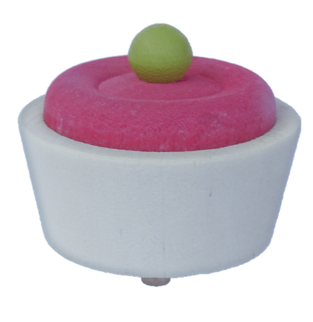 Cup-Cake weiß und pink/rosé Ø 4,5 cm -Steckfigur für Kerzenring