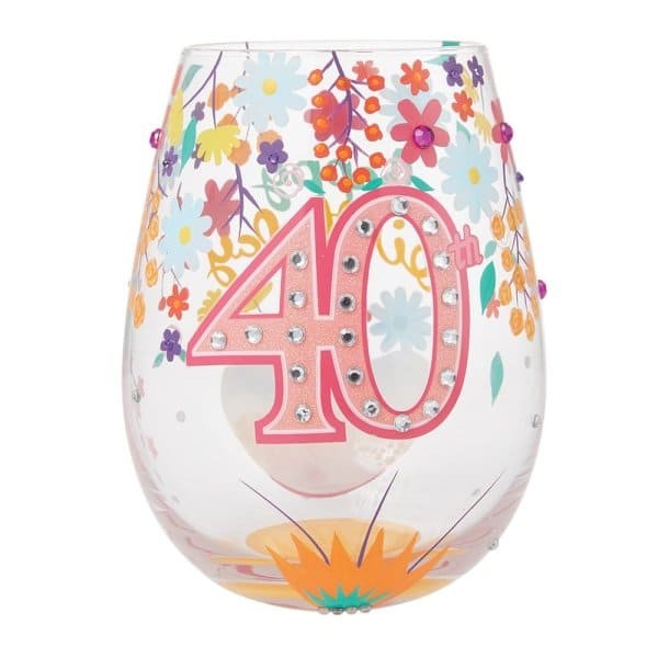 Lolita, Lolita Weinglas, Lolita Trinkglas, Lolita Stemless Glass, 6015281, Happy 40th Birthday Glas, 40. Geburtstag, Lolita Gläser