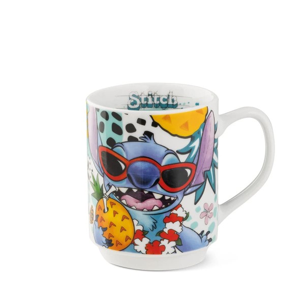 Disney, Egan Italy, Egan Disney, Stitch Becher, Tasse, Stapelbecher, Stackable Mug, 122009, Disney Geschirr, Disney Becher, Lilo & Stitch, Stitch mit Kokosnuss