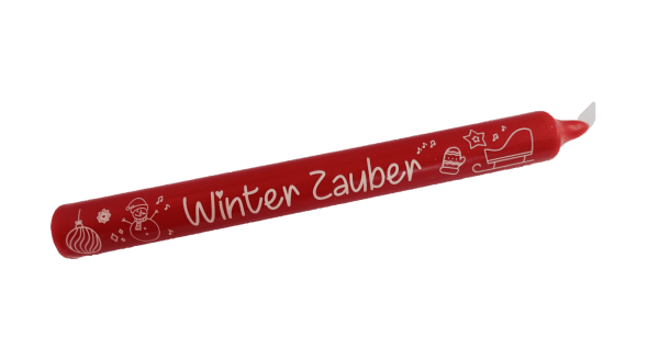 Kerze, Stabkerze Weihnachten, Weihnachtskerze , rote Kerze, 10039664, Kerze mit Spruch, Kerze beschriftet, Stick Candles, Kerze Winterzauber