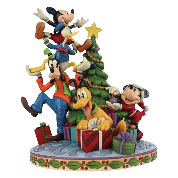 Disney Traditions, Jim Shore, Jim Shore Disney, Disney Traditions Collection, 6008979, Fab 5 Decorating the Tree, Mickey Mouse, Micky Maus, Jim Shore Disneyfigur, DIsney Traditions Figur, Disney Traditions Weihnachten
