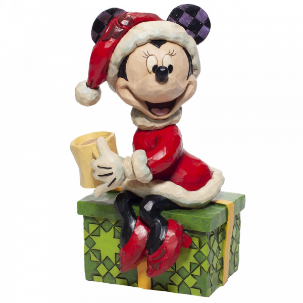 Disney Traditions , Jim Shore, Minnie Mouse with Hot Chocolate, Minnie Maus mit heißem Kakao Disneyfigur, Disney Figur, Folkart, Volkskunst, 6007069