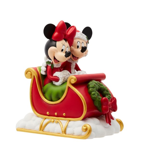 Disney Showcase, Disneyfigur, Mickey & Minnie in Sleigh, Holiday Mickey & Minnie, Micky & Minnie Weihnachtsschlitten, 6015327