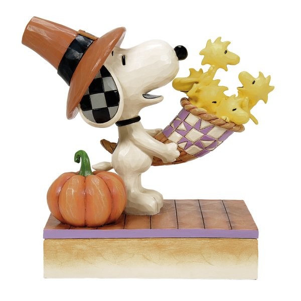 Jim Shore, Peanuts, Peanutsfigur, Harvest Happiness Snoopy & Woodstock, 6016579, Snoopy Cornucopia, Snoopy Füllhorn