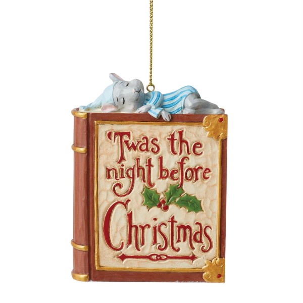 Jim Shore, Heartwood Creek, Heartwood Creek by Jim Shore, 6008307, Twas The Night Before Christmas Book Ornament, Buch mit Maus Weihnachtsanhänger, Jim Shore Weihnachten, Heartwood Creek Weihnachten